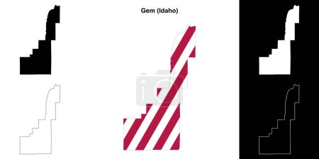Gem County (Idaho) outline map set