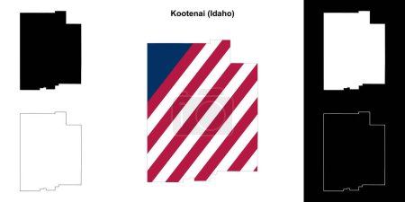 Kootenai County (Idaho) outline map set
