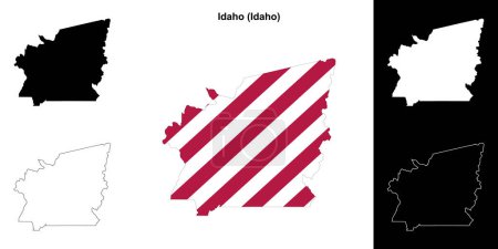 Idaho County (Idaho) outline map set