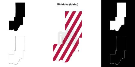 Minidoka County (Idaho) outline map set