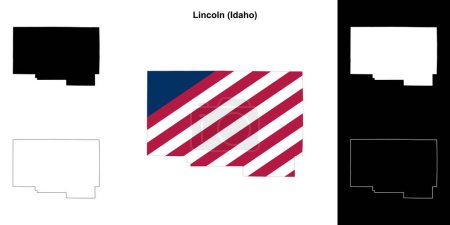 Lincoln County (Idaho) outline map set