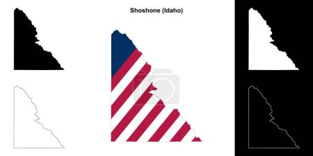 Shoshone County (Idaho) outline map set