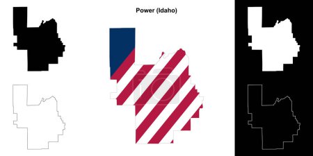 Power County (Idaho) outline map set