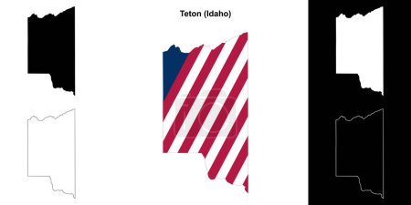 Teton County (Idaho) umrissenes Kartenset
