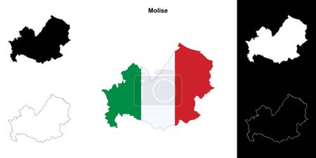 Ilustración de Molise en blanco esquema mapa conjunto - Imagen libre de derechos