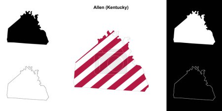 Conjunto de mapas de contorno del Condado de Allen (Kentucky)