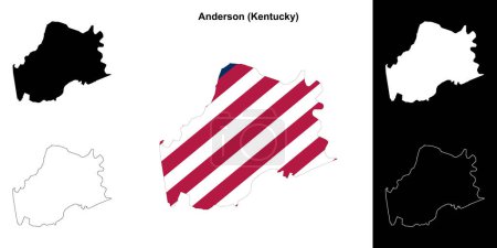 Conjunto de mapas de contorno del Condado de Anderson (Kentucky)