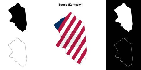 Boone County (Kentucky) outline map set