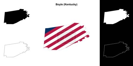 Boyle County (Kentucky) outline map set
