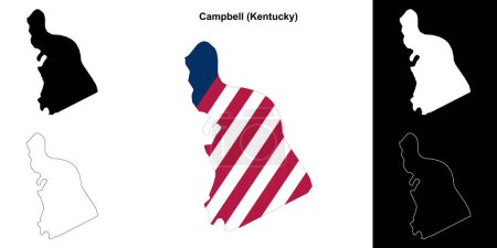 Campbell County (Kentucky) outline map set