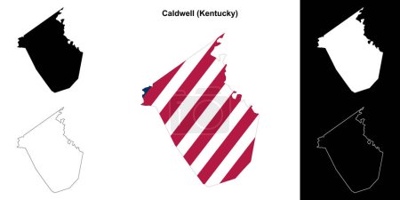 Caldwell County (Kentucky) outline map set