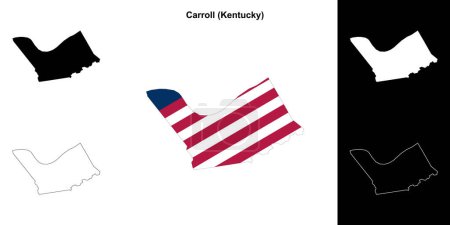 Ilustración de Condado de Carroll (Kentucky) esquema mapa conjunto - Imagen libre de derechos