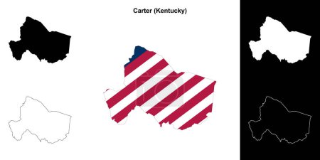 Carter County (Kentucky) outline map set