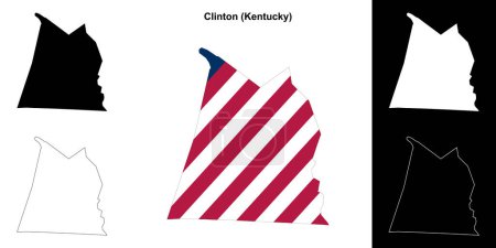 Clinton County (Kentucky) umrissenes Kartenset