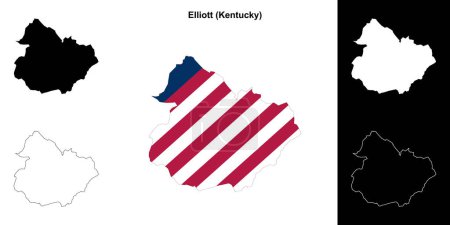 Elliott County (Kentucky) outline map set