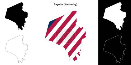 Fayette County (Kentucky) umrissenes Kartenset