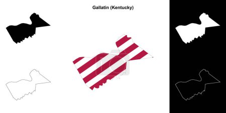 Gallatin County (Kentucky) outline map set