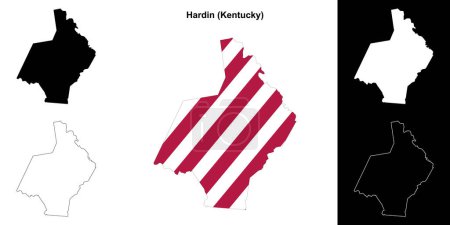 Hardin County (Kentucky) umrissenes Kartenset