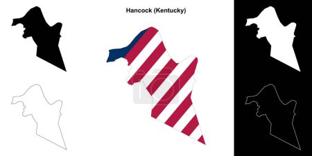 Ilustración de Hancock County (Kentucky) esquema mapa conjunto - Imagen libre de derechos