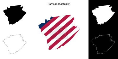 Harrison County (Kentucky) outline map set