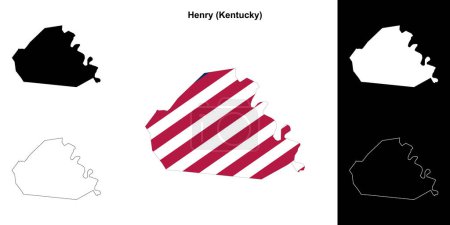 Téléchargez les illustrations : Henry County (Kentucky) schéma carte - en licence libre de droit