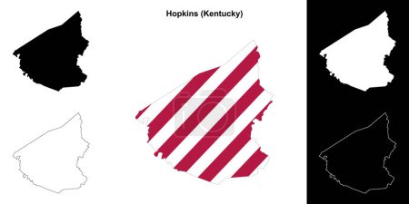 Conjunto de mapas de contorno del Condado de Hopkins (Kentucky)