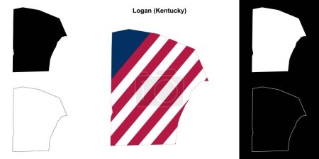 Conjunto de mapas de contorno del Condado de Logan (Kentucky)