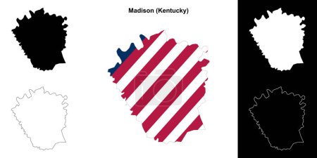 Madison County (Kentucky) outline map set