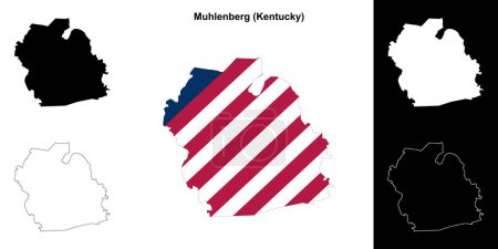 Muhlenberg County (Kentucky) outline map set