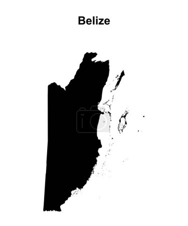 Belize blank outline map