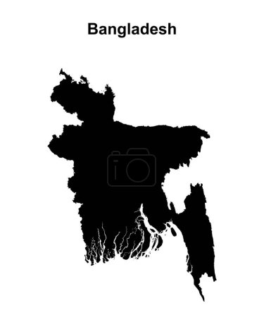Bangladesh blank outline map
