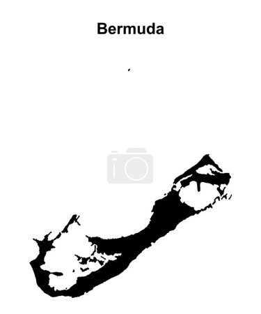 Illustration for Bermuda blank outline map - Royalty Free Image