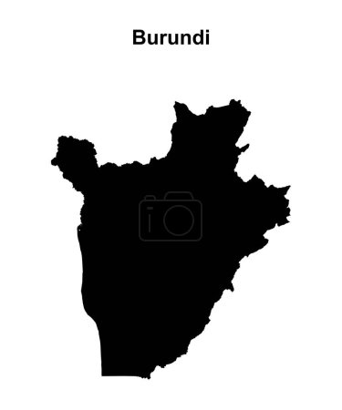 Burundi mapa de contorno en blanco