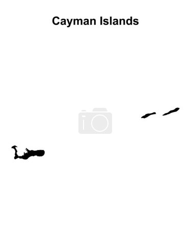 Îles Caïmans carte de contour vierge