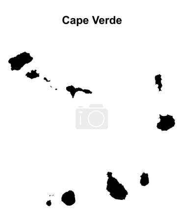 Ilustración de Cabo Verde mapa contorno en blanco - Imagen libre de derechos