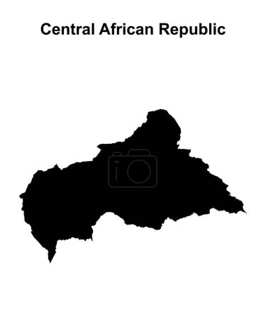 Mapa del contorno en blanco de la República Centroafricana