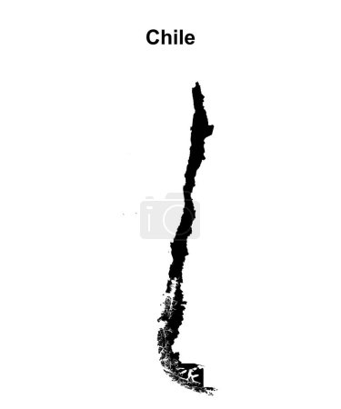 Chile blank outline map
