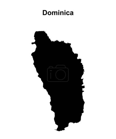 Mapa del contorno en blanco de Dominica