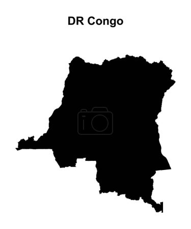 DR Congo blank outline map