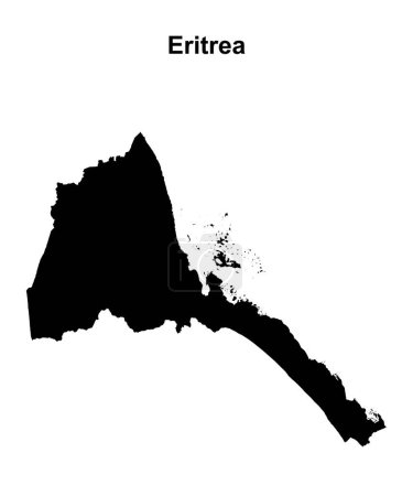 Illustration for Eritrea blank outline map - Royalty Free Image