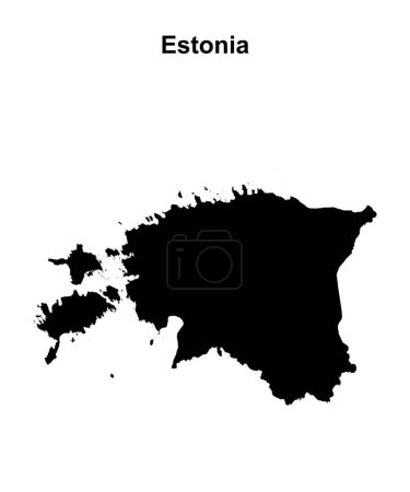 Estonia blank outline map