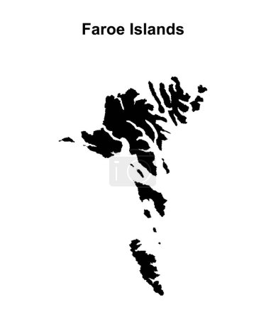 Illustration for Faroe Islands blank outline map - Royalty Free Image