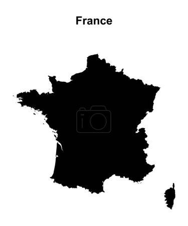 France blank outline map