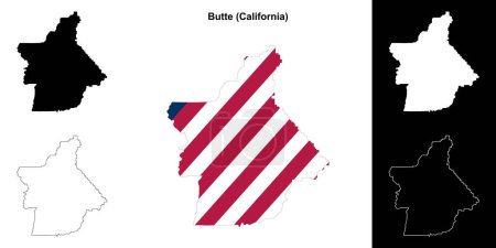 Butte County (California) outline map set
