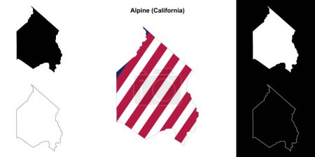 Alpine County (California) outline map set