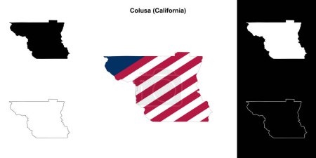 Téléchargez les illustrations : Carte générale du comté de Colusa (Californie) - en licence libre de droit