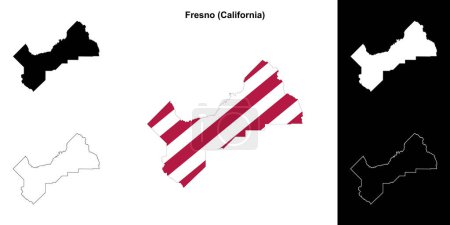 Téléchargez les illustrations : Plan du comté de Fresno (Californie) - en licence libre de droit