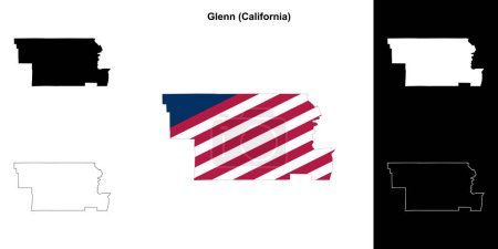 Glenn County (California) outline map set