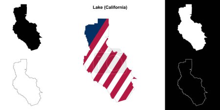 Téléchargez les illustrations : Plan du comté de Lake (Californie) - en licence libre de droit