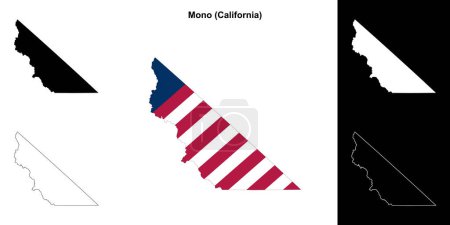 Mono County (California) outline map set